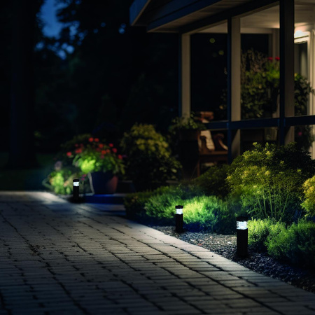 Solární zahradní tyč Venkovní stojící LED 6000K studená IP44 černá Aurora Kobi