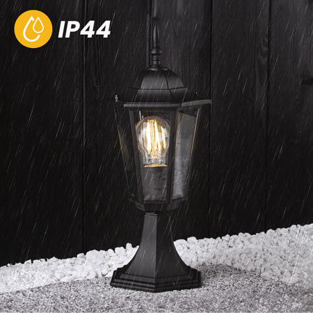 Venkovní zahradní lampa E27, LED sloupek lucerna 40cm Černá BELLIS LUMILED