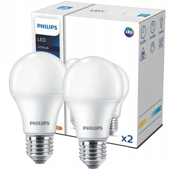 2x LED žárovka E27 A60 10W = 75W 1055lm 4000K Neutral CorePro Philips