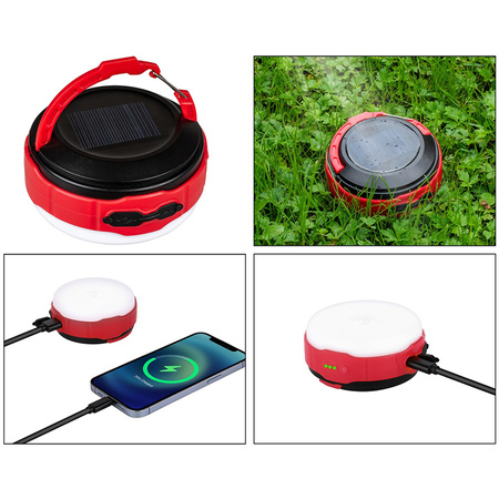 Dobíjecí kempingová svítilna 500lm 3000K-6500K Solární USB-C Powerbank VA0100 VAYOX