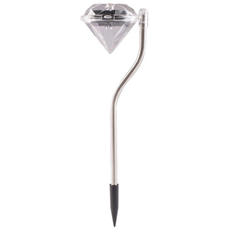 Solární zahradní LED lampa zapichovací dekorativní venkovní DIAMANT chrom RGB