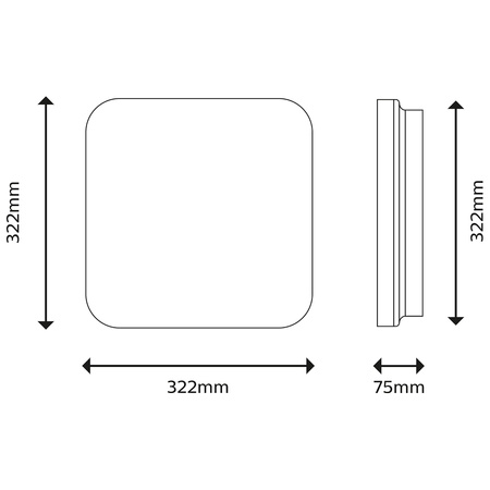 LED stropní přisazené svítidlo MAUVE 17W 2700K 32cm čtvercové PHILIPS
