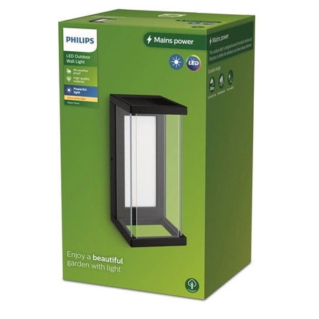 ULYZO 12W 2700K IP44 Obdélníková zahradní LED nástěnná lampa PHILIPS