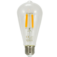 E27 ST64 LED žárovka 7.5W = 75W 1055lm 3000K Teplá bílá 360° vlákno GOLDLUX (Polux)