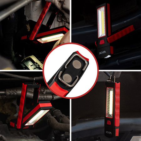 Dobíjecí dílenská svítilna skládací magnet COB + LED VA0101 Vayox