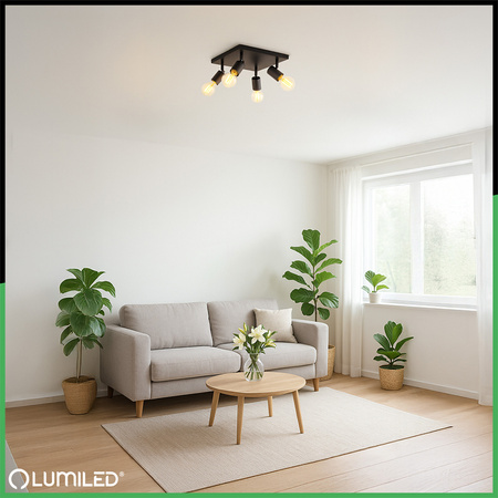 Stropní svítidlo Plafond SPOT TUBA Reflektor Halogenové svítidlo 4x E27 GLASA LUMILED