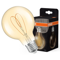 Dekorativní LED žárovka G80 E27 4,9W = 40W 470lm 2200K teplá CRI90 300° jantarová stmívatelná Vintage 1906 Osram