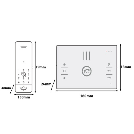 Interkom Bell Set Rodinný interkom Přívěsky na klíče Uniphone SANDI Orno