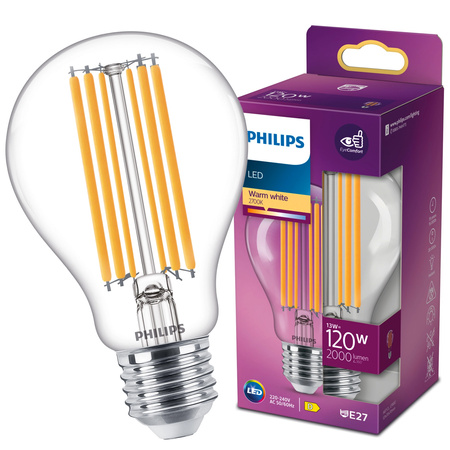 LED žárovka E27 A67 13W = 120W 2000lm 2700K Warm FILAMENT LED Classic Philips