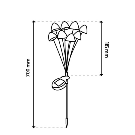 2x Solární LED lampa IP65, 3000K CARI LUMILED