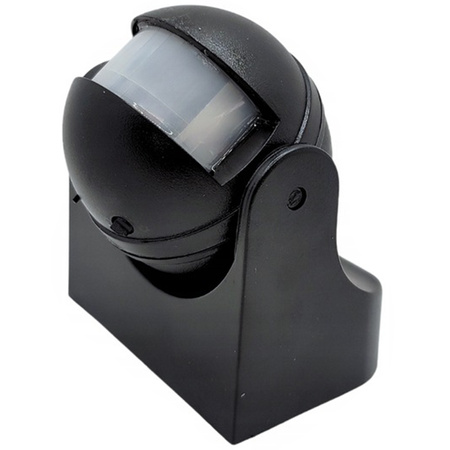 PIR pohybový a soumrakový senzor 180° 12m IP44 černá