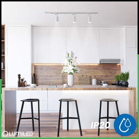 Osvětlovací lišta 1m + 3x reflektor lištový, GU10 Bílý Zlatý SAGI LUMILED