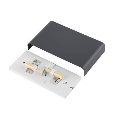 HAGA 9710 Nowodvorski grafitové nástěnné svítidlo 2xG9 obdélníkové nástěnné svítidlo Ocel Moderní