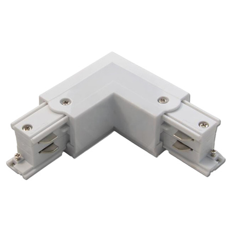 Úhlový rohový konektor pro třífázové přípojnice. bílý