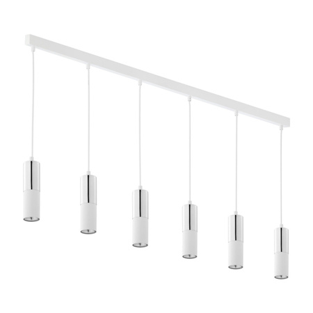 ELIT WHITE Stropní závěsný lustr bílý a stříbrný moderní 6xGU10 4358 TK Lighting