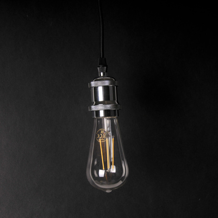 Závěsná LAMPA závěs s držákem lampy IL MIO NOLA E27 chrom 100cm černý kabel