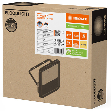 LED reflektor 69W 9150lm 3000K IP66 černý LEDVANCE reflektor