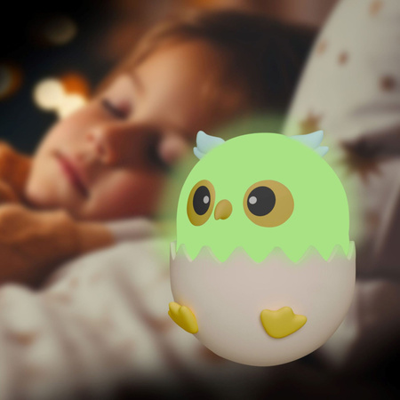 Dekorativní LED 1W 3000K RGBW béžová modrá stmívatelná lampa Sanico Owl Lamp Goldlux