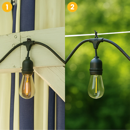 Venkovní řetěz 10m, 10x E27 MALUS LUMILED