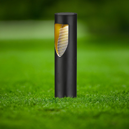 Solární lampa černá IP44 se soumrakovým senzorem Addis Sanico Goldlux