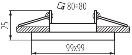Stropní svítidlo čtvercové halogenové. pohyblivé ALREN MR16 GU10 bílá IP20 Kanlux