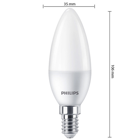 4x LED žárovka E14 B35 4,9W = 40W 470lm 2700K teplá bílá Milk PHILIPS