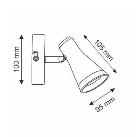 Nastavitelné nástěnné svítidlo 4.2W LED BERG 1 černá 3000K GOLDLUX (Polux)