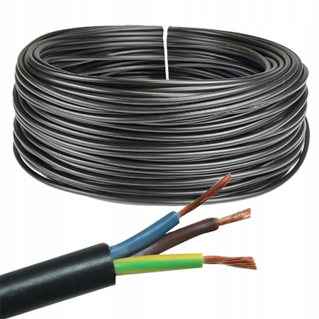 Vodič Kabel OW H05RR-F 300/500V 3x1.5mm Černý 1m ELEKTRICKÝ KABEL