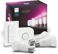 3PAK LED žárovka E27 A60 9W CCT RGB PHILIPS HUE White & COLOR Ambiance Bluetooth Zigbee + Hue Bridge + stmívač