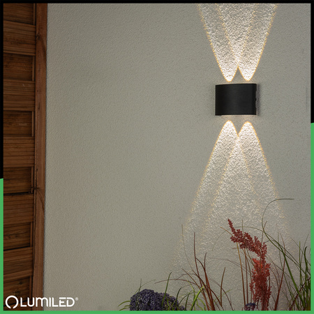 Zahradní nástěnná lampa nahoru a dolů, 4W IP54 UBERO LUMILED