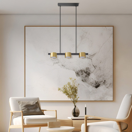 Stropní závěsné svítidlo 3x GX53 Black Gold MIRELLA Sanico Goldlux
