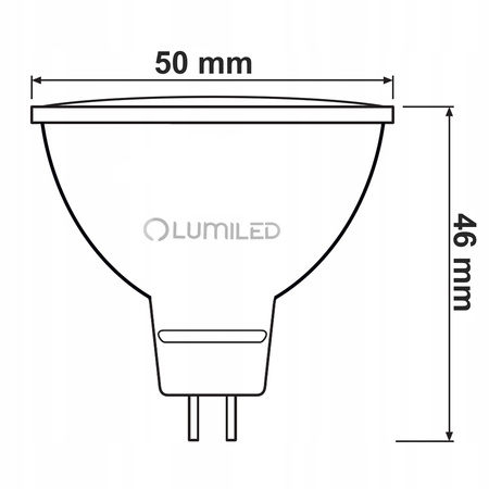 Žárovka LED GU5.3, MR16 6W = 50W 580lm 3000K Teplá bílá 120° LUMILED