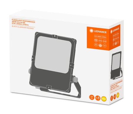 LED reflektor Venkovní reflektor 50W 5700lm 3000K IP66 Černý reflektor Ledvance