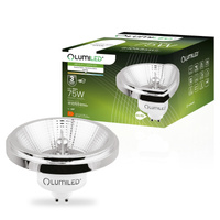 LED žárovka ES111 GU10 10W = 75W 1055lm 4000K Neutrální 38° Stříbrná LUMILED