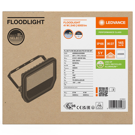 LED reflektor 41W 6000lm 4000K IP66 bílý LEDVANCE reflektor