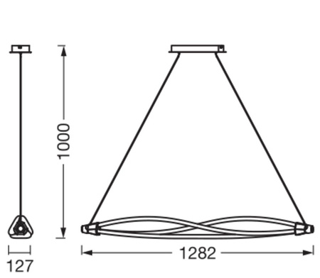 Dekorativní LED stropní závěsná lampa 22W 2400lm 3000K teplá stmívatelná převislá šedá dekorace Ledvance