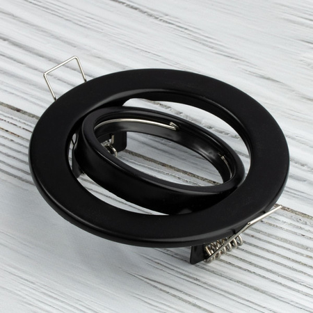 Halogenová Podhledové svítidlo GU10, MR16 Nastavitelná Kulatá Černá Plech AURELI LUMILED