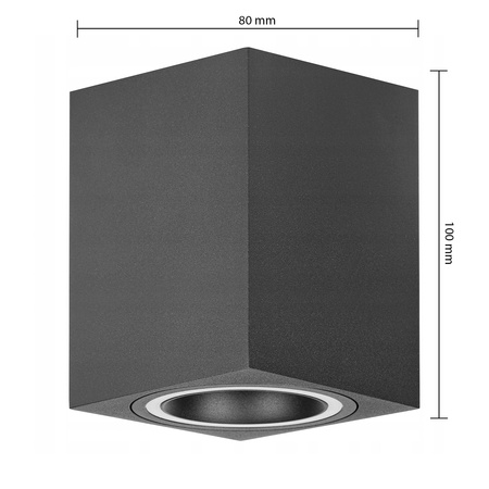 Halogenový reflektorový bodový reflektor GU10 Square Black Masterled pro povrchovou montáž