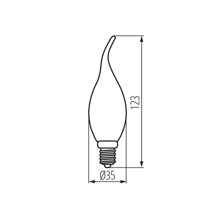 LED žárovka E14 Edison C35 3,4W = 40W 470lm 2700K Warm Clear XLED Filament Kanlux