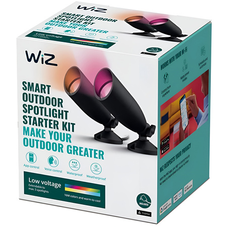 2x LED zahradní venkovní reflektor 10W RGB SMART WiFi WiZ