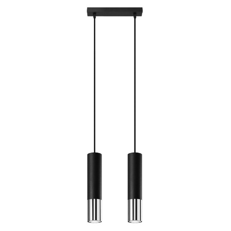 LED závěsné stropní svítidlo LOOPEZ 2xGU10 Black Chrome SOLLUX