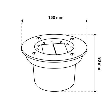 Solární LED venkovní lampa, 4000K IP65 HORIS LUMILED