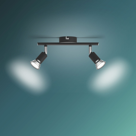 Stropní svítidlo LIMBALI 2x GU10 Nástěnné svítidlo Reflektor pohyblivý černý PHILIPS