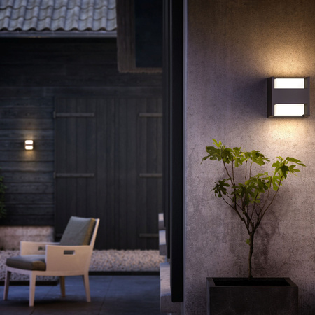 Zahradní nástěnná LED lampa ARBOUR 3,8W 2700K Warm IP44 Up-Down Anthracite PHILIPS