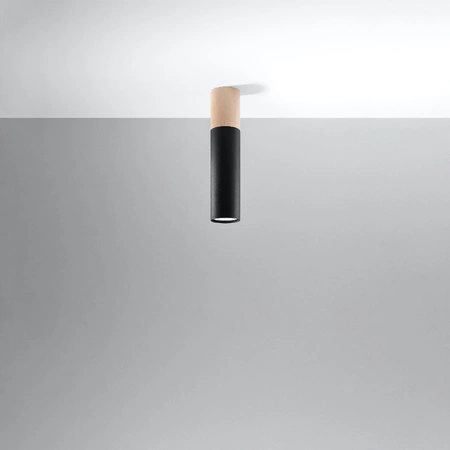 Svítidlo pro povrchovou montáž PABLO GU10 Halogen Spot Tuba Wood-Black SOLLUX