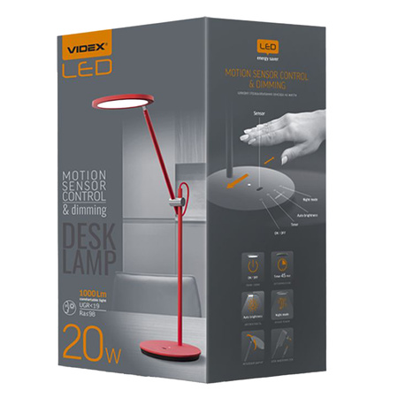 Stolní LED lampa VIDEX. stmívatelná 20W 4100K černá