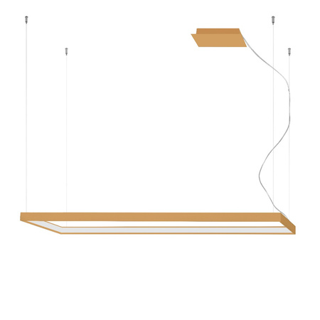 LED závěsné stropní svítidlo TUULA L 50W 4000K Obdélníkový lustr 130x40 zlatý SOLLUX