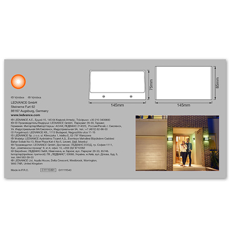 LEDVANCE SMART+ BRICK MULTICOLOR nástěnné fasádní svítidlo 14W 600 lm Teplá bílá COLOR + RGB šedá