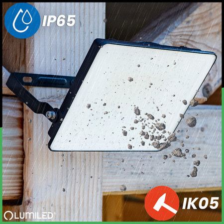 LED reflektor AZZLER 50W 6000lm 4000K IP65 Halogenová venkovní lampa černá LUMILED