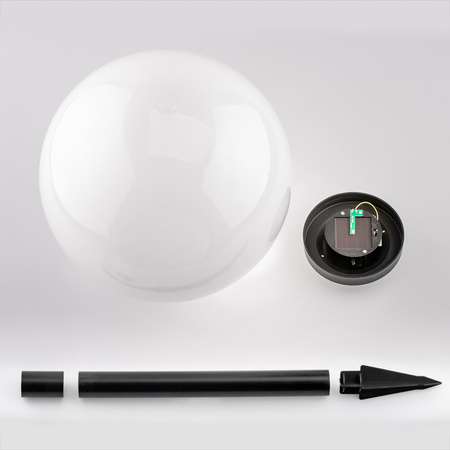 LED solární zahradní lampa se zapichovacím hrotem – Bílá koule ATRIS 30 cm LUMILED